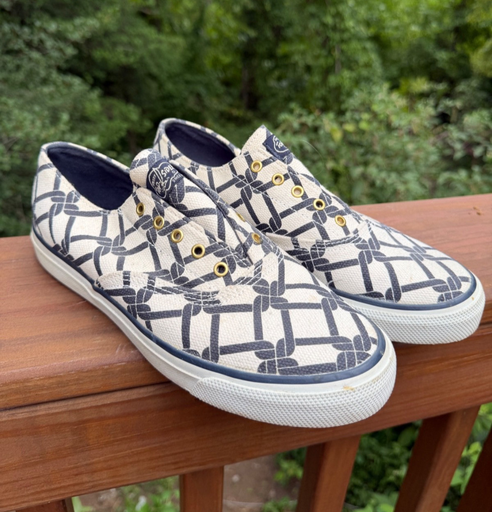 Sperrys Nautical Rope Print Sneakers (Women's Size 7.5M)